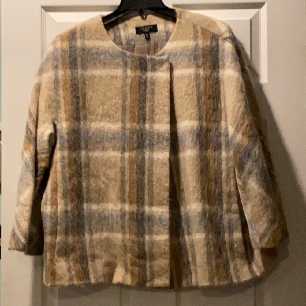 Wool, Alpaca and Mohair Blend Plaid Jacket